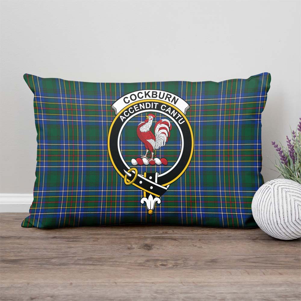 Cockburn Ancient Tartan Pillow Cover with Family Crest Rectangle Pillow Cover - Tartanvibesclothing