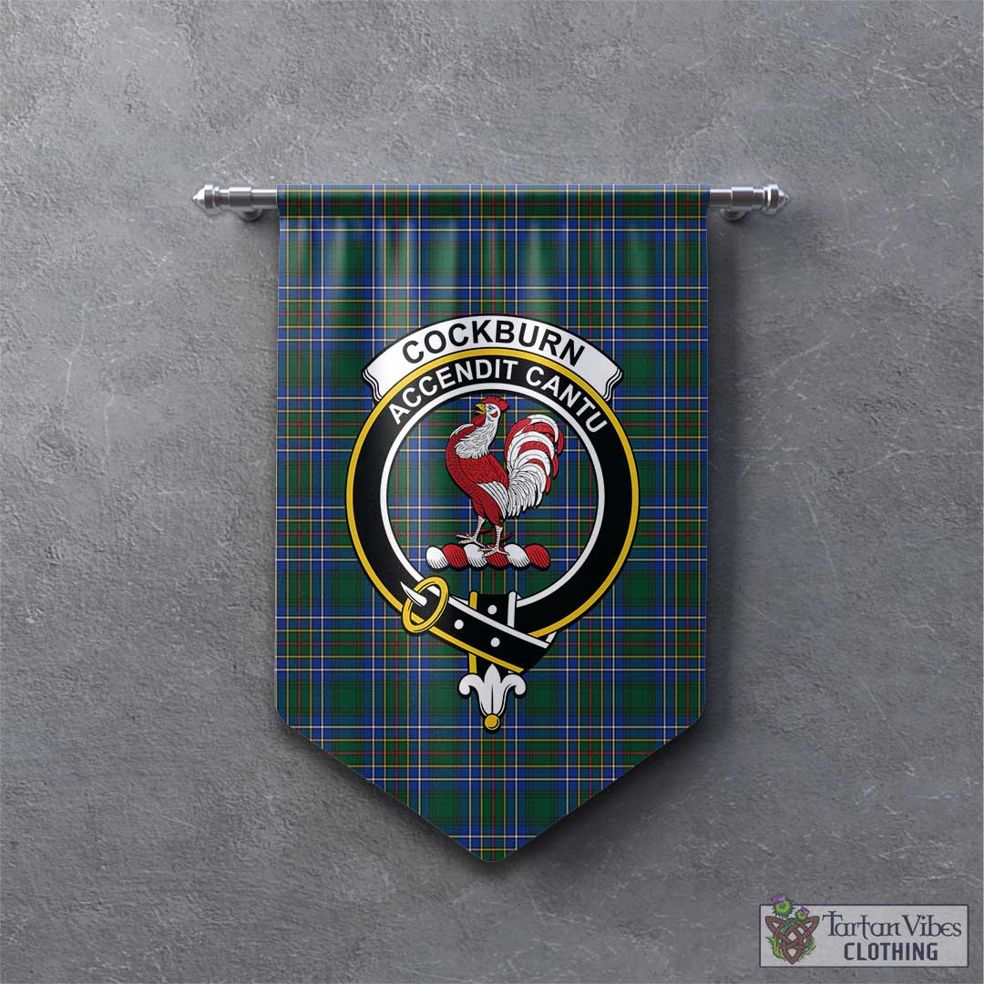 Tartan Vibes Clothing Cockburn Ancient Tartan Gonfalon, Tartan Banner with Family Crest