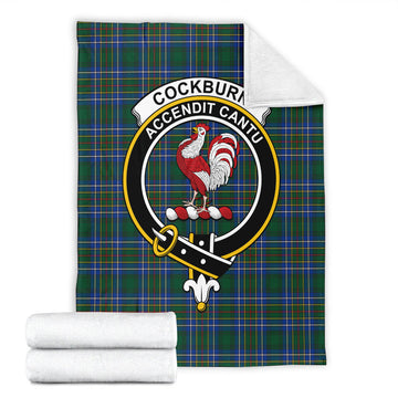 Cockburn Ancient Tartan Blanket with Family Crest