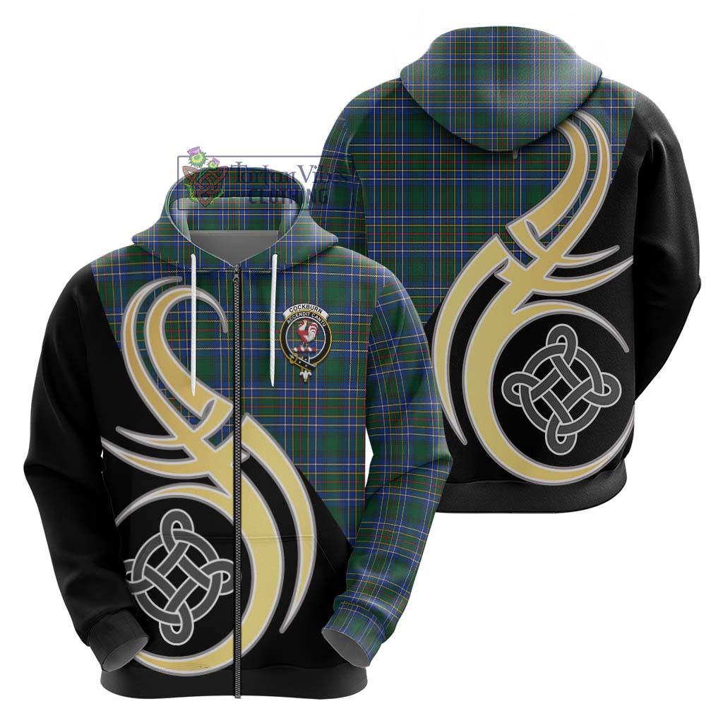 Cockburn Ancient Tartan Hoodie with Family Crest and Celtic Symbol Style - Tartan Vibes Clothing