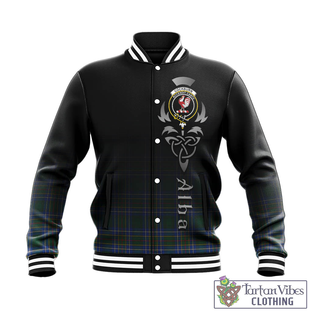 Tartan Vibes Clothing Cockburn Ancient Tartan Baseball Jacket Featuring Alba Gu Brath Family Crest Celtic Inspired