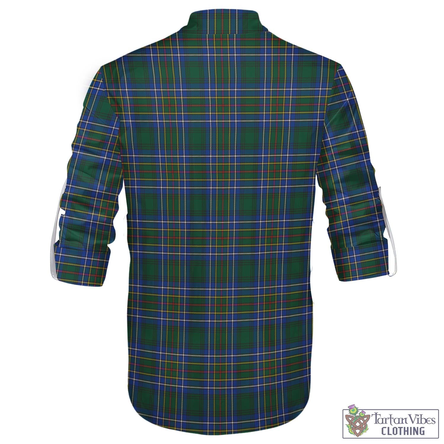 Tartan Vibes Clothing Cockburn Ancient Tartan Men's Scottish Traditional Jacobite Ghillie Kilt Shirt with Family Crest