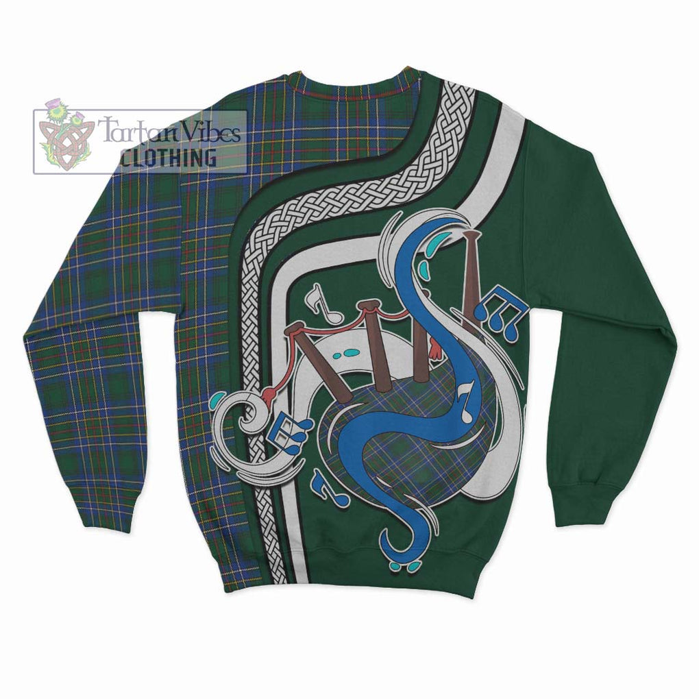 Cockburn Ancient Tartan Sweatshirt with Epic Bagpipe Style - Tartanvibesclothing Shop