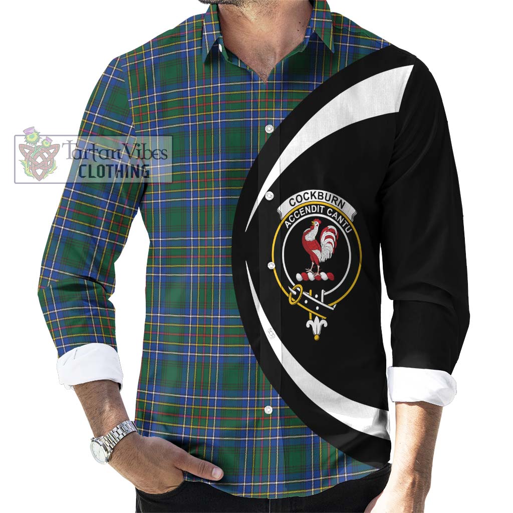 Tartan Vibes Clothing Cockburn Ancient Tartan Long Sleeve Button Up with Family Crest Circle Style