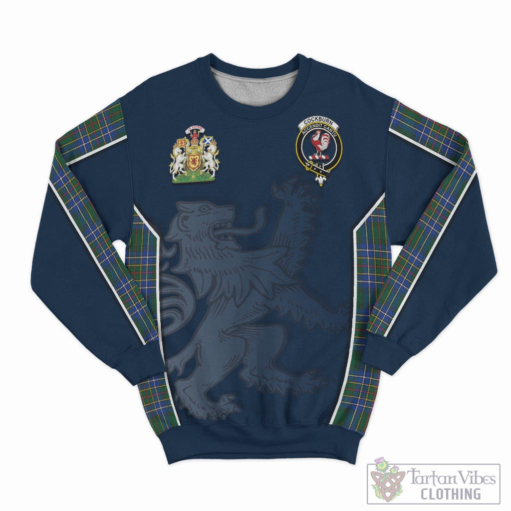 Tartan Vibes Clothing Cockburn Ancient Tartan Sweater with Family Crest and Lion Rampant Vibes Sport Style