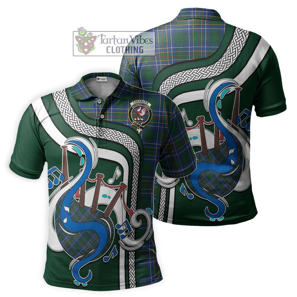 Tartan Vibes Clothing Cockburn Ancient Tartan Polo Shirt with Epic Bagpipe Style