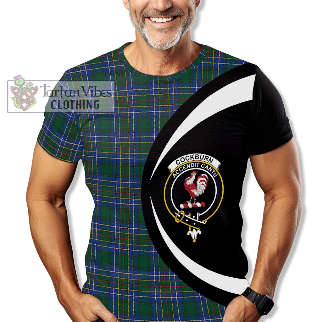 Tartan Vibes Clothing Cockburn Ancient Tartan T-Shirt with Family Crest Circle Style