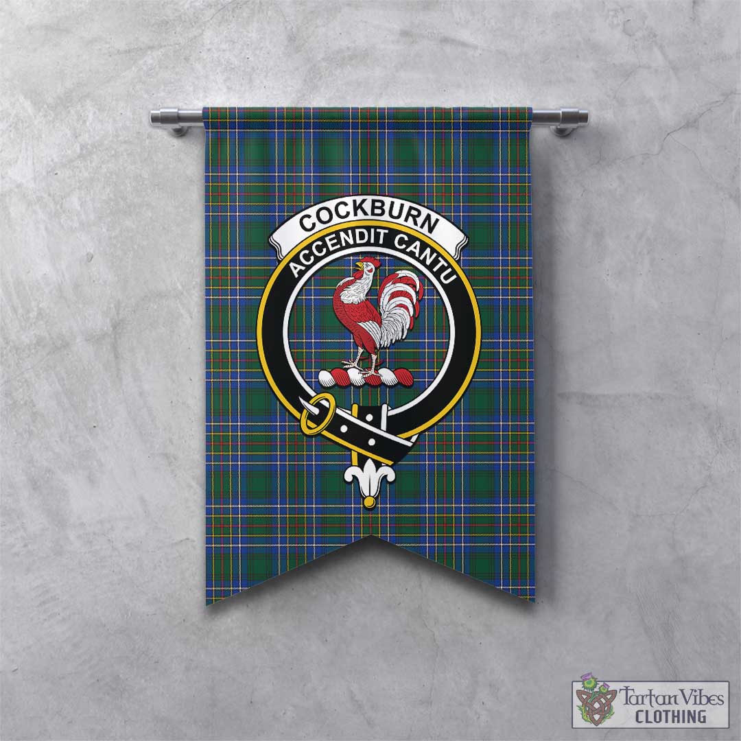 Tartan Vibes Clothing Cockburn Ancient Tartan Gonfalon, Tartan Banner with Family Crest