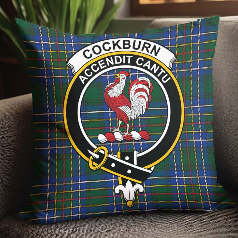 Cockburn Ancient Tartan Pillow Cover with Family Crest - Tartanvibesclothing