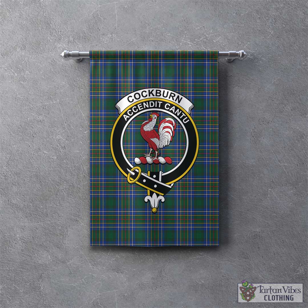 Tartan Vibes Clothing Cockburn Ancient Tartan Gonfalon, Tartan Banner with Family Crest