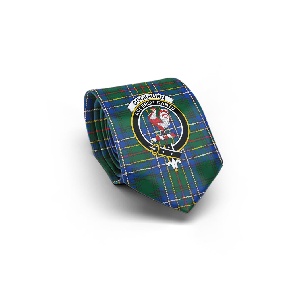 Cockburn Ancient Tartan Classic Necktie with Family Crest - Tartan Vibes Clothing