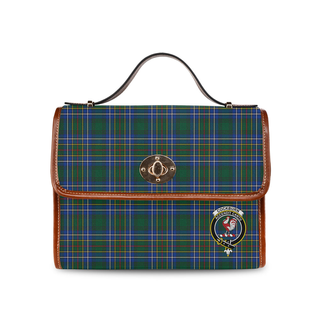 cockburn-ancient-tartan-leather-strap-waterproof-canvas-bag-with-family-crest