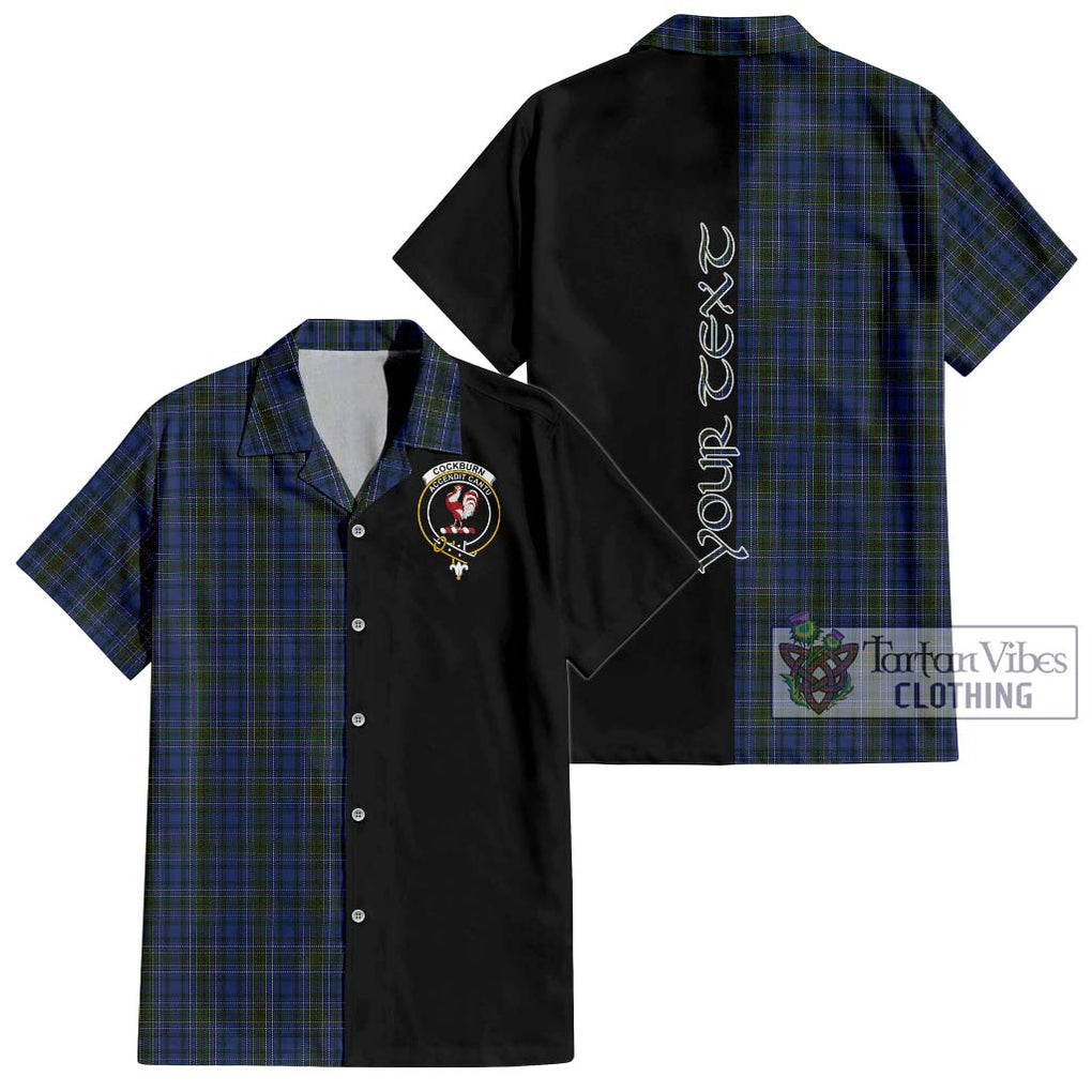 Cockburn Blue Tartan Short Sleeve Button Shirt with Family Crest and Half Of Me Style Kid - Tartanvibesclothing Shop