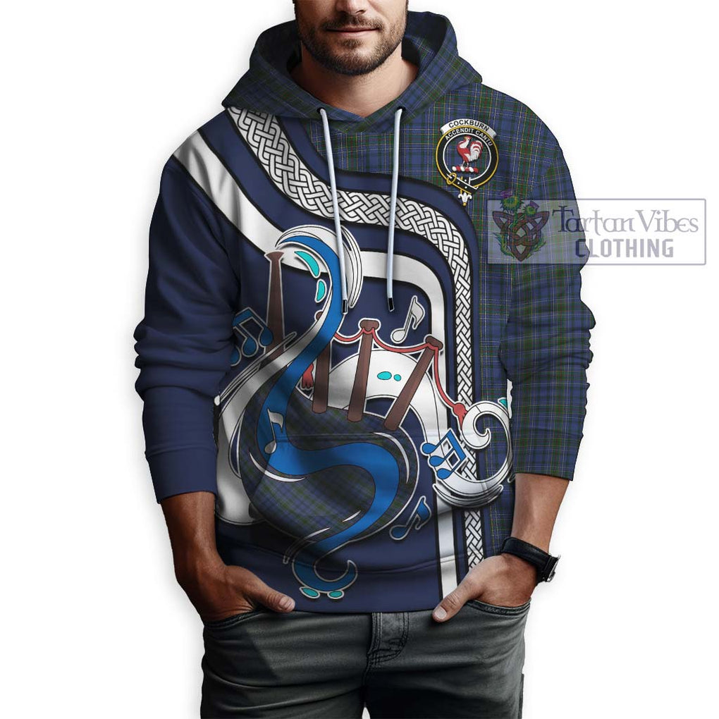 Cockburn Blue Tartan Hoodie with Epic Bagpipe Style Zip Hoodie - Tartanvibesclothing Shop