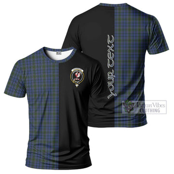 Cockburn Blue Tartan T-Shirt with Family Crest and Half Of Me Style