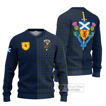 Cockburn Blue Tartan Ugly Sweater with Scottish Lion Royal Arm Half Style