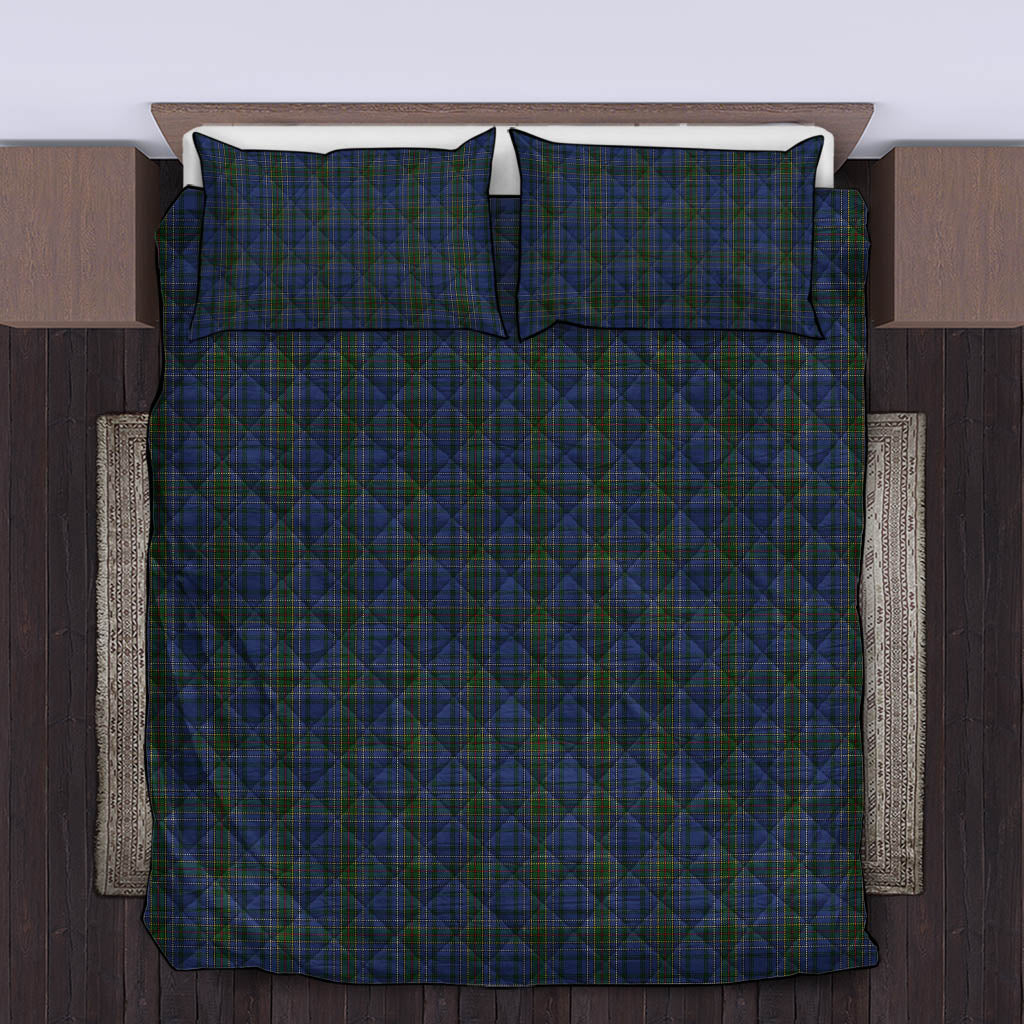 Cockburn Blue Tartan Quilt Bed Set King - Tartan Vibes Clothing