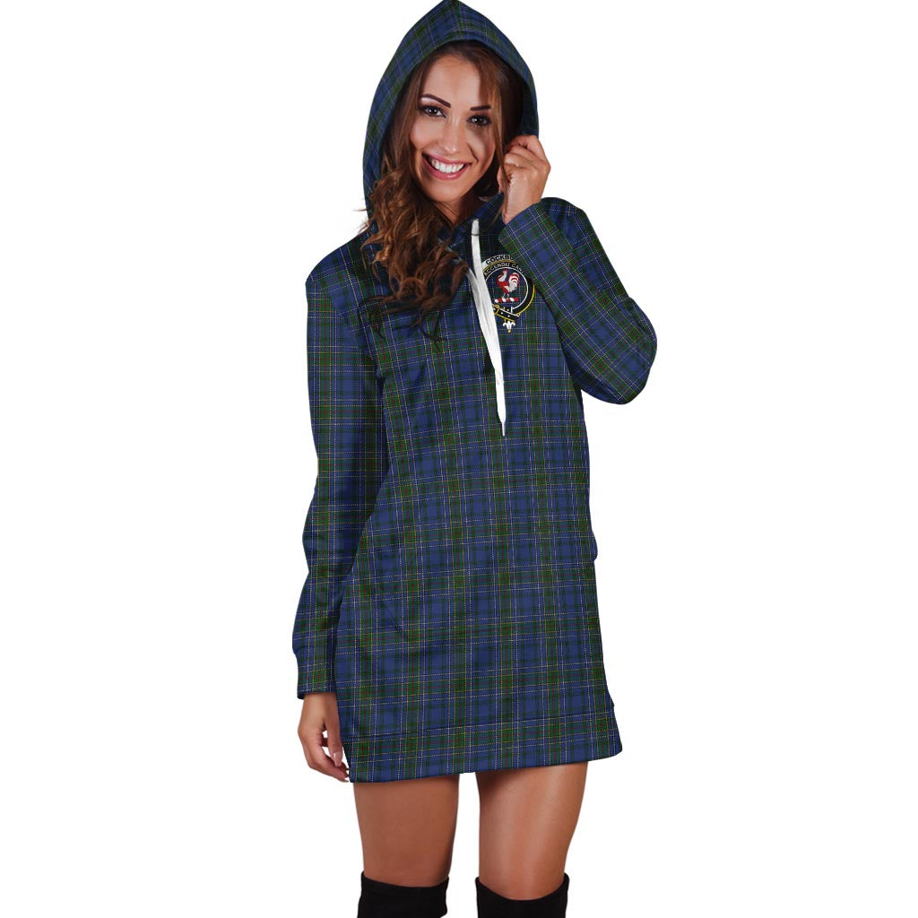 Cockburn Blue Tartan Hoodie Dress with Family Crest - Tartan Vibes Clothing