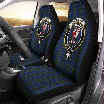 Cockburn Blue Tartan Car Seat Cover with Family Crest