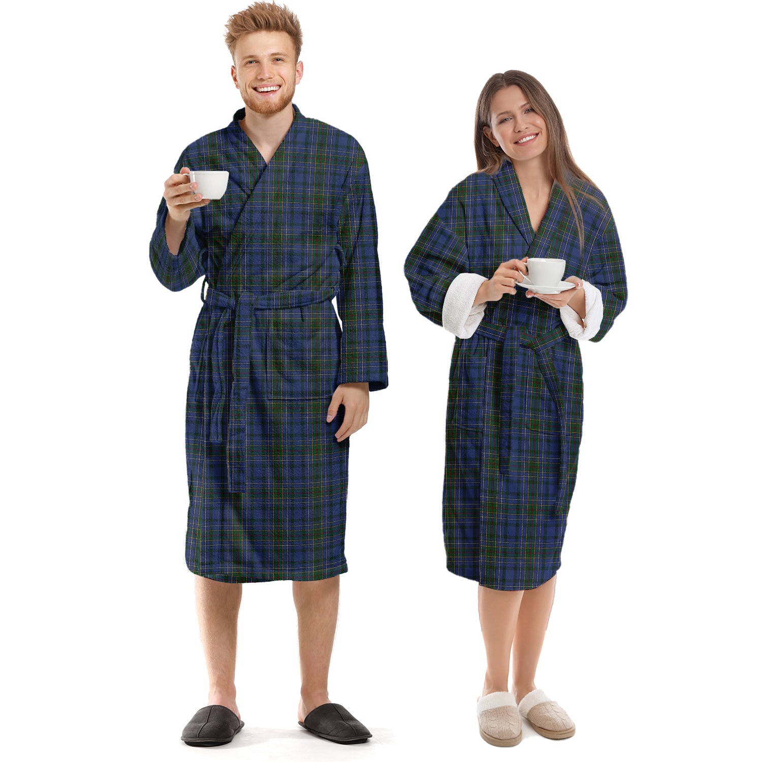 Cockburn Blue Tartan Bathrobe Unisex S - Tartan Vibes Clothing