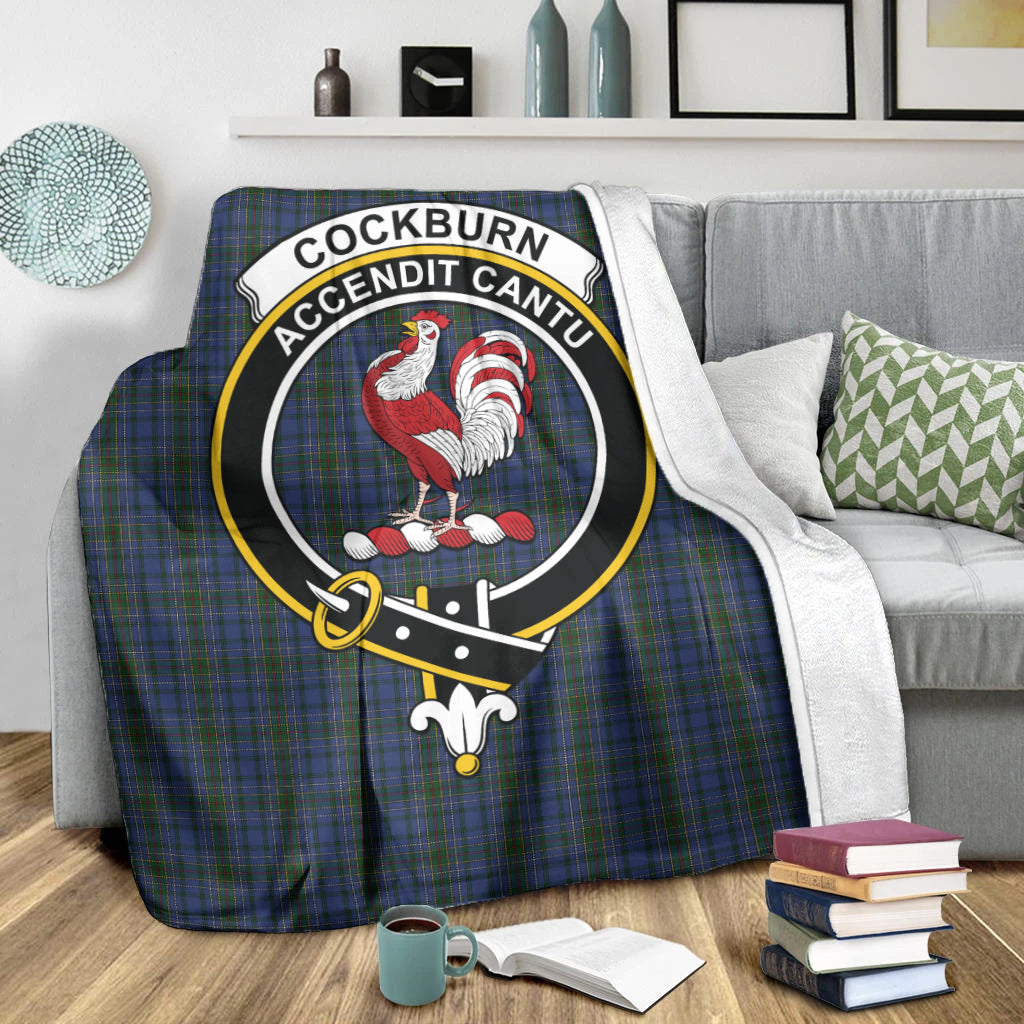 cockburn-blue-tartab-blanket-with-family-crest