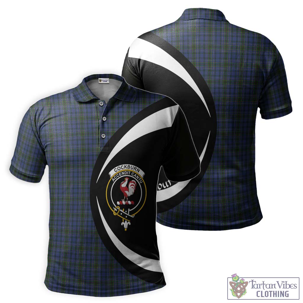 Cockburn Blue Tartan Men's Polo Shirt with Family Crest Circle Style Kid - Tartan Vibes Clothing