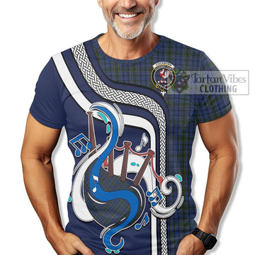 Cockburn Blue Tartan T-Shirt with Epic Bagpipe Style