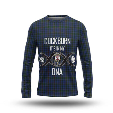 Cockburn Blue Tartan Long Sleeve T-Shirt with Family Crest DNA In Me Style