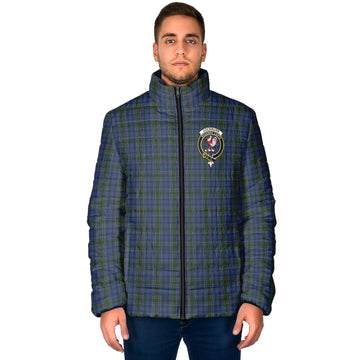 Cockburn Blue Tartan Padded Jacket with Family Crest