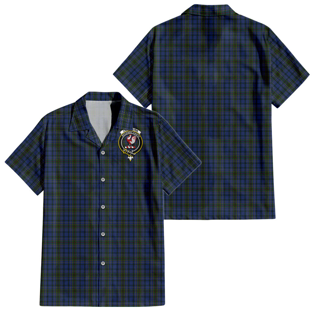 cockburn-blue-tartan-short-sleeve-button-down-shirt-with-family-crest