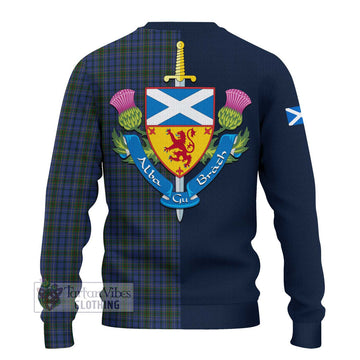 Cockburn Blue Tartan Ugly Sweater with Scottish Lion Royal Arm Half Style