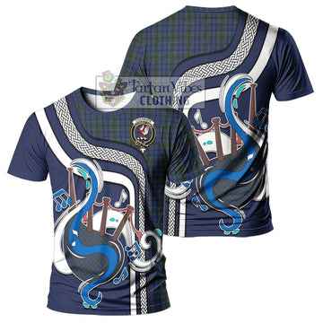 Cockburn Blue Tartan T-Shirt with Epic Bagpipe Style