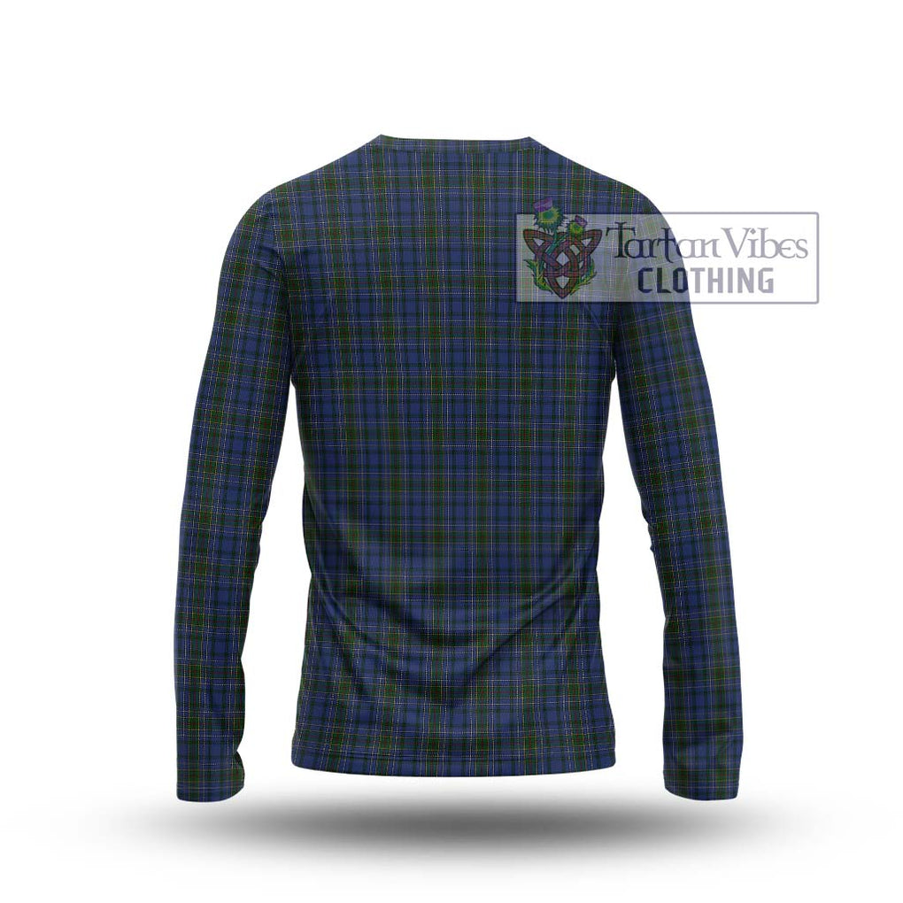 Cockburn Blue Tartan Long Sleeve T-Shirt with Family Crest DNA In Me Style - Tartanvibesclothing Shop