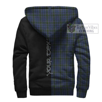 Cockburn Blue Tartan Sherpa Hoodie with Family Crest and Half Of Me Style