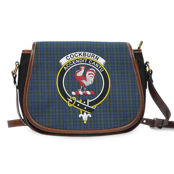 Cockburn Blue Tartan Saddle Bag with Family Crest