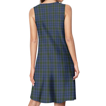 Cockburn Blue Tartan Womens Casual Dresses