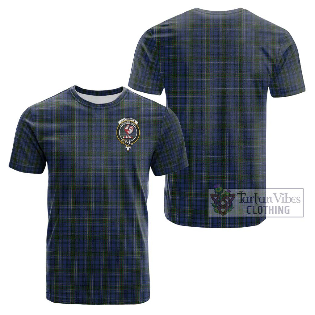 Cockburn Blue Tartan Cotton T-Shirt with Family Crest Kid's Shirt - Tartanvibesclothing Shop