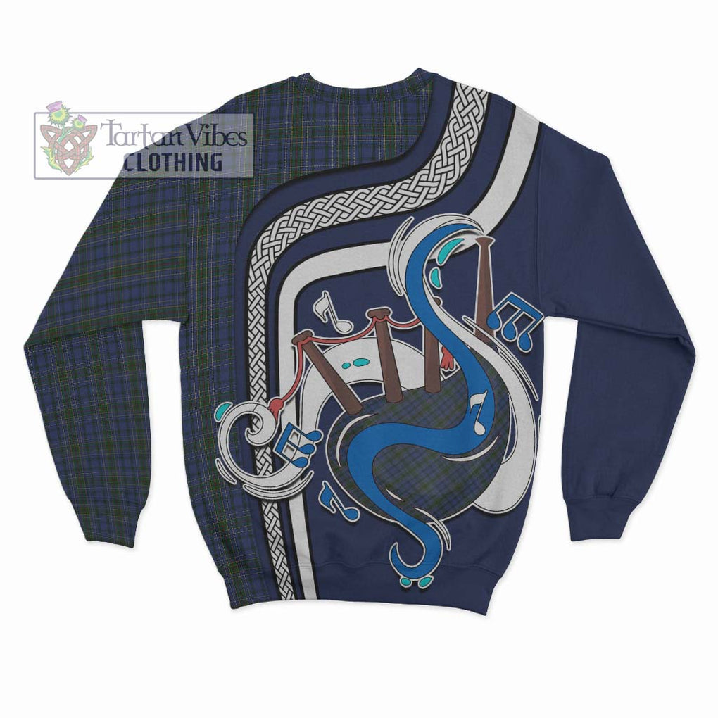 Cockburn Blue Tartan Sweatshirt with Epic Bagpipe Style - Tartanvibesclothing Shop