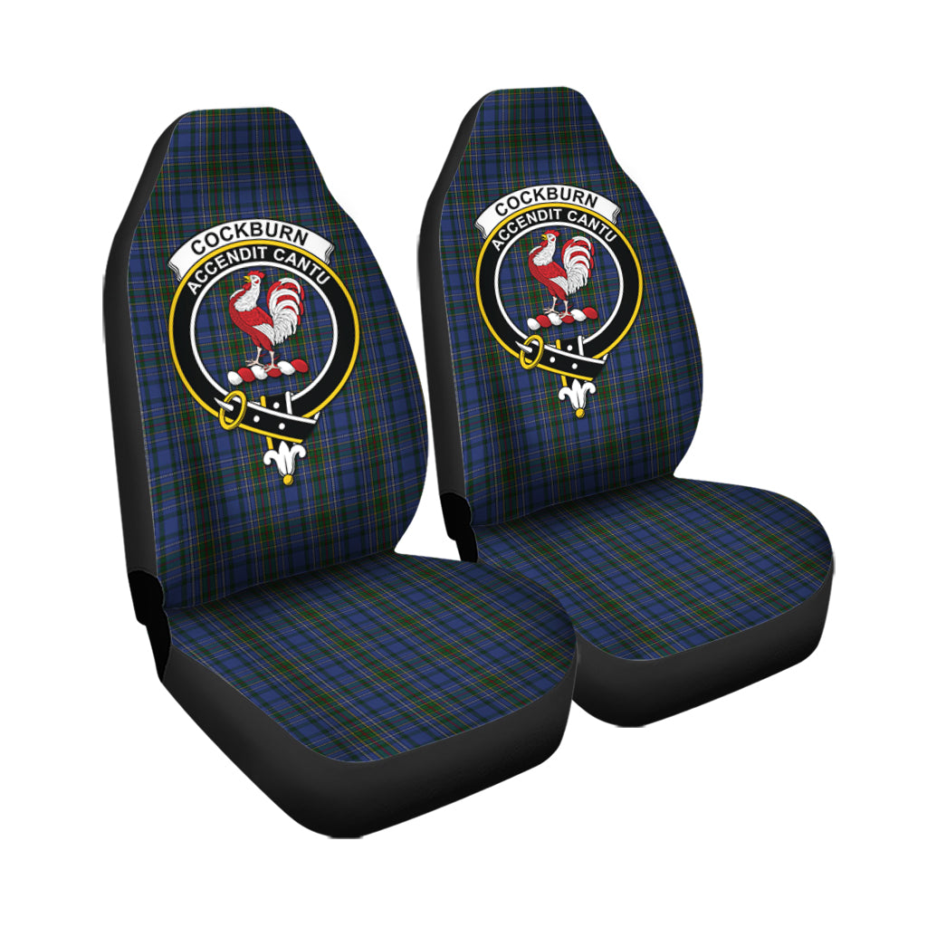 Cockburn Blue Tartan Car Seat Cover with Family Crest - Tartanvibesclothing