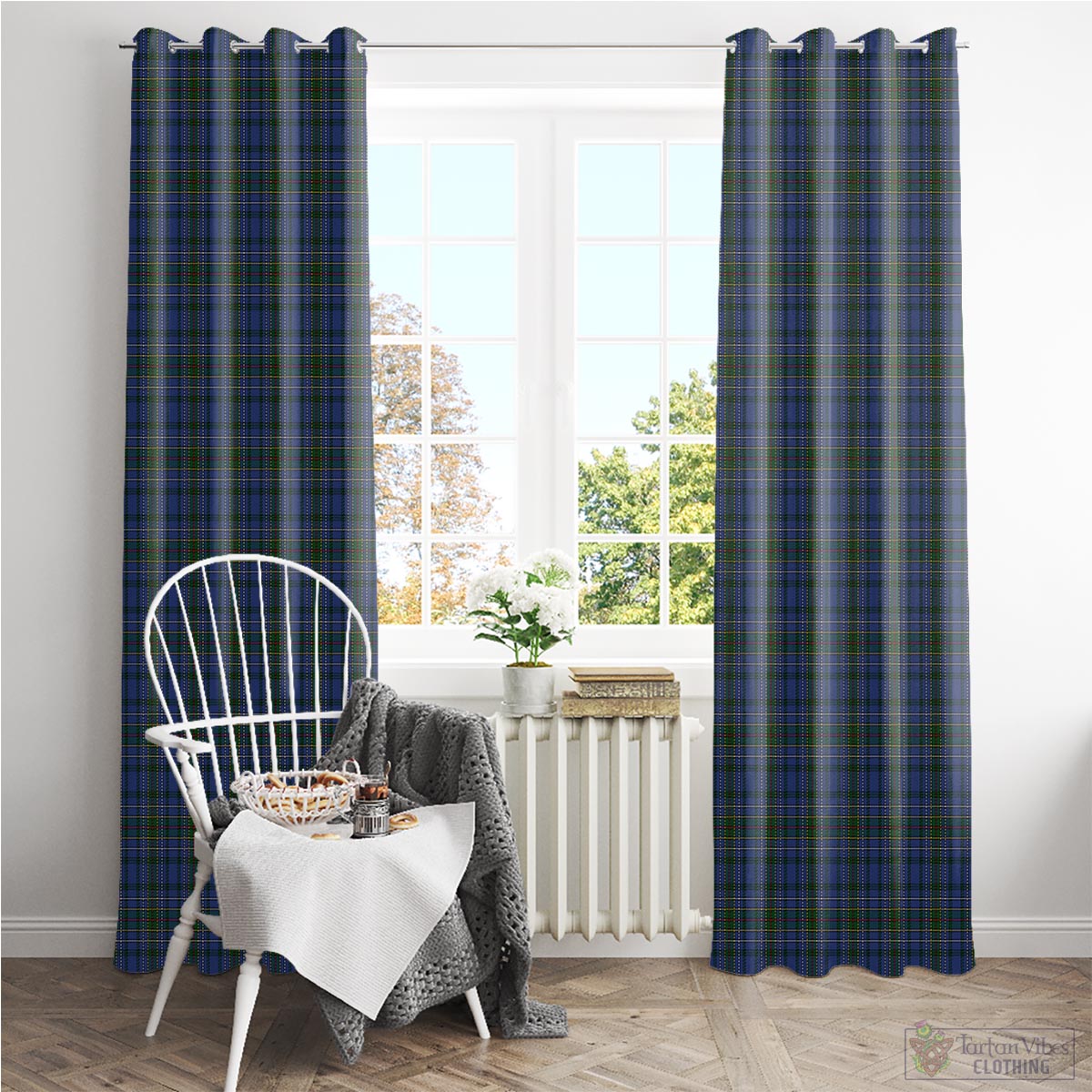 Cockburn Blue Tartan Window Curtain