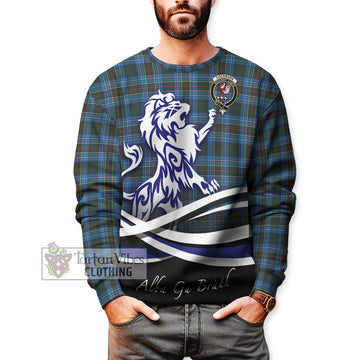 Cockburn Modern Tartan Sweatshirt with Alba Gu Brath Regal Lion Emblem