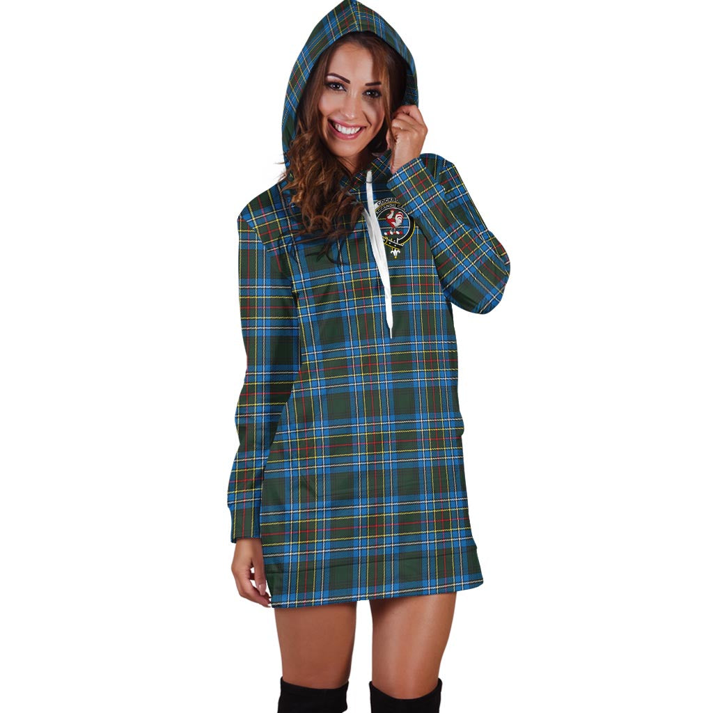 Cockburn Modern Tartan Hoodie Dress with Family Crest - Tartan Vibes Clothing