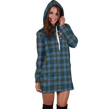 Cockburn Modern Tartan Hoodie Dress with Family Crest