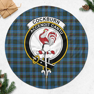 Cockburn Modern Tartan Christmas Tree Skirt with Family Crest