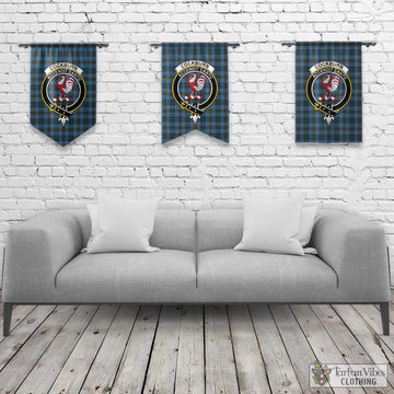 Cockburn Modern Tartan Gonfalon, Tartan Banner with Family Crest