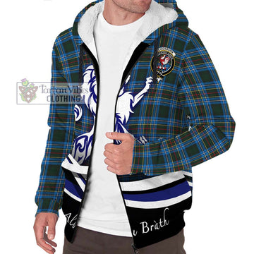 Cockburn Modern Tartan Sherpa Hoodie with Alba Gu Brath Regal Lion Emblem