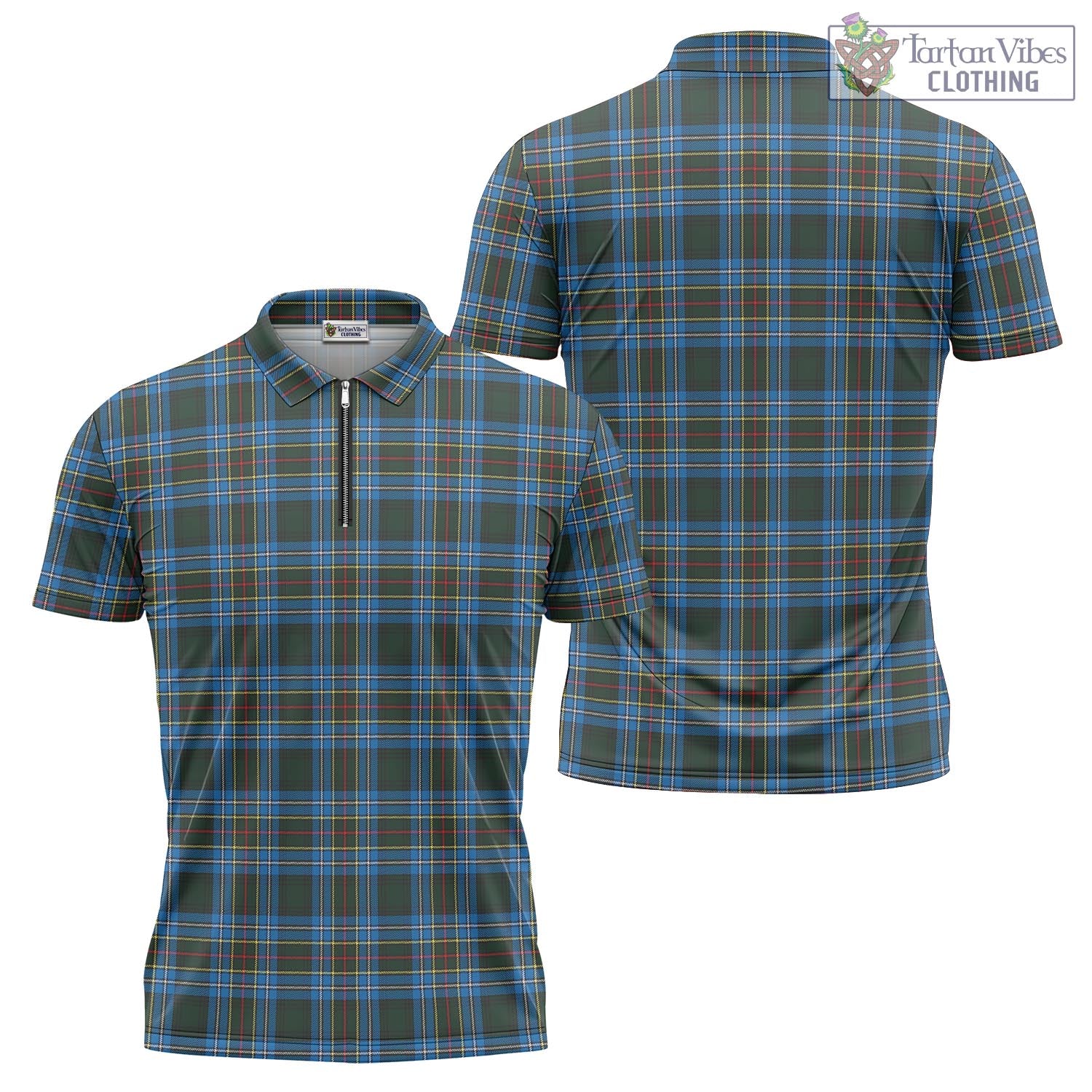 Tartan Vibes Clothing Cockburn Modern Tartan Zipper Polo Shirt