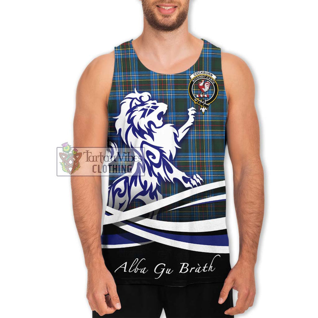 Cockburn Modern Tartan Men's Tank Top with Alba Gu Brath Regal Lion Emblem Men - Tartanvibesclothing Shop