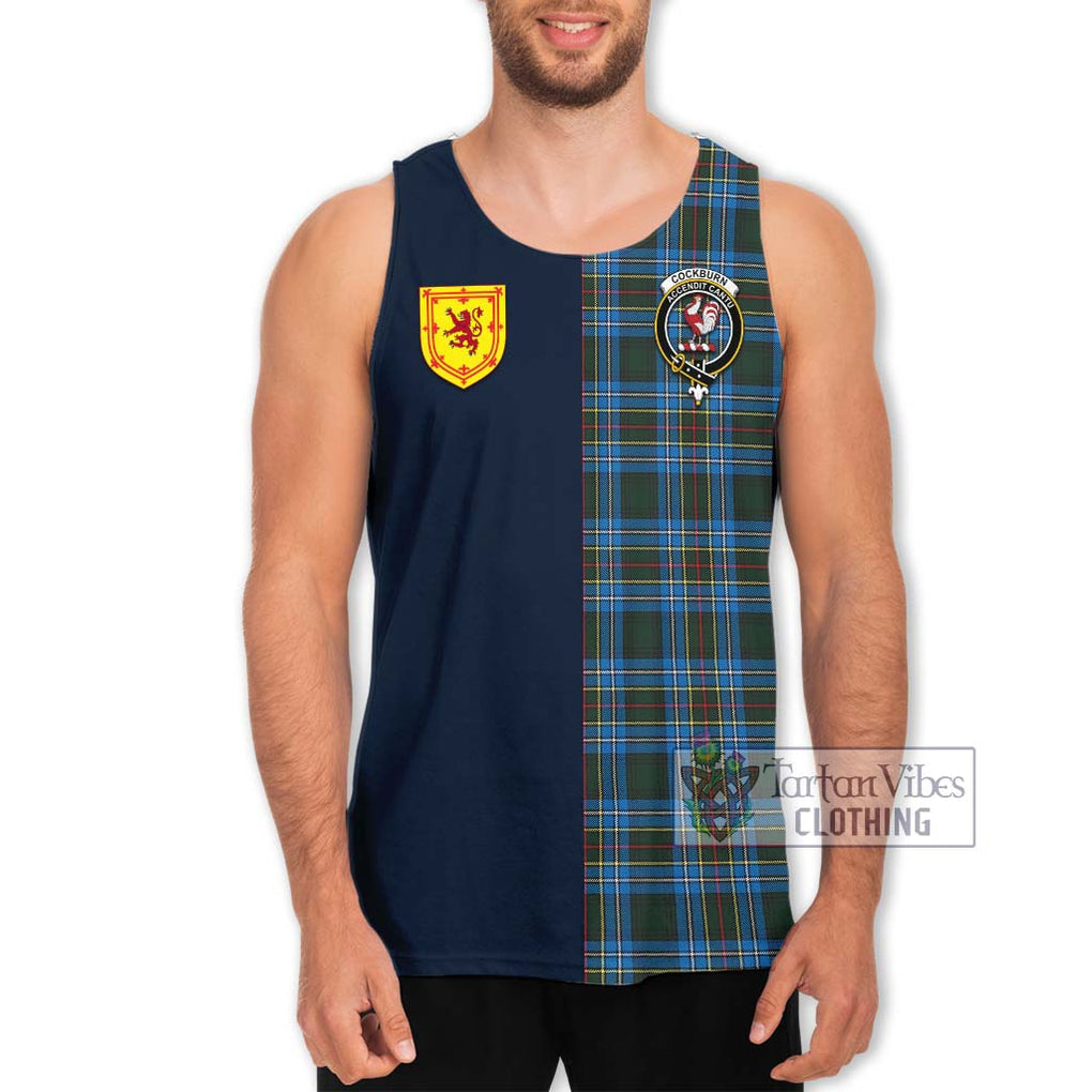 Tartan Vibes Clothing Cockburn Modern Tartan Men's Tank Top with Scottish Lion Royal Arm Half Style