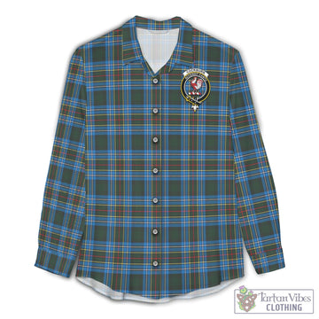 Cockburn Modern Tartan Women's Casual Shirt with Family Crest